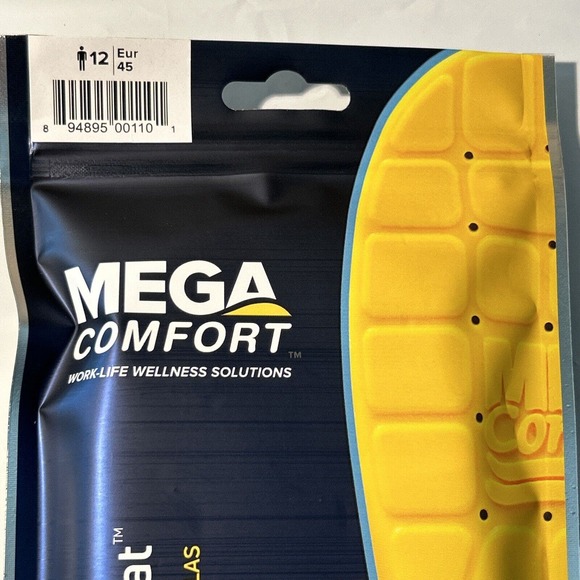 MEGA Comfort Insole Personal Anti Fatigue Mat (Dual Layered Memory Foam) Size 12 - Picture 2 of 9
